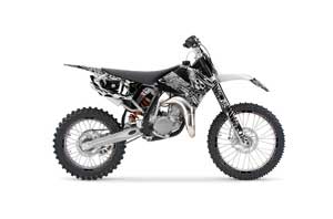 KTM SX 85 Dirt Bike Graphic Kit - 2006-2012 Skulls and Hammers White