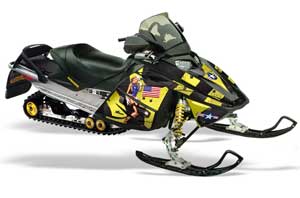 Ski Doo Rev Sled Graphic Kit - 2004-2012 T Bomber Yellow