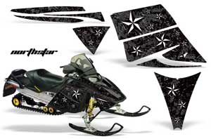 Ski Doo Rev Sled Graphic Kit - 2004-2012 North Star Black