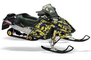 Ski Doo Rev Sled Graphic Kit - 2004-2012 Camoplate Blue