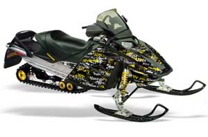 Ski Doo Rev Sled Graphic Kit - 2004-2012 Silver Star - Silverhaze Yellow