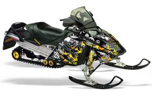 Ski Doo Rev Sled Graphic Kit - 2004-2012 Motorhead Black
