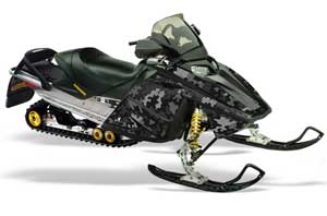 Ski Doo Rev Sled Graphic Kit - 2004-2012 Camoplate Black