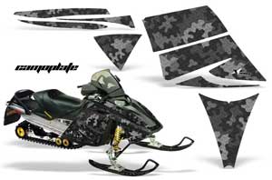 Ski Doo Rev Sled Graphic Kit - 2004-2012 Camoplate Black