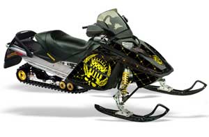 Ski Doo Rev Sled Graphic Kit - 2004-2012 Silver Star - Reloaded Yellow