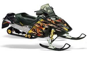 Ski Doo Rev Sled Graphic Kit - 2004-2012 Firestorm Yellow