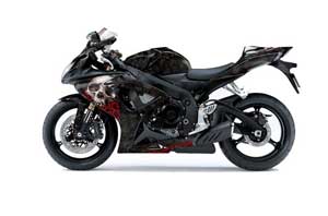 Suzuki GSXR 600 / 750 Graphic Kit - 2006-2007 Bone Collector Black