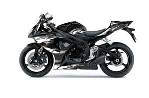 Suzuki GSXR 600 / 750 Graphic Kit - 2006-2007 Tribal Flames Black