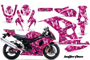 Suzuki GSXR 600 / 750 Graphic Kit - 2004-2005 Butterflies Pink