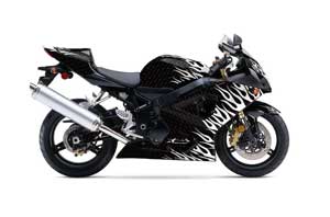 Suzuki GSXR 600 / 750 Graphic Kit - 2004-2005 Diamond Flames Black