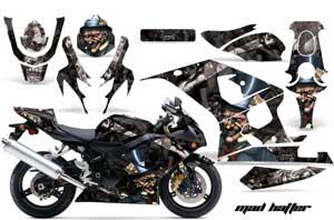 Suzuki GSXR 600 / 750 Graphic Kit - 2004-2005 Mad Hatter Black