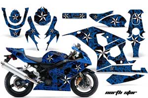 Suzuki GSXR 600 / 750 Graphic Kit - 2004-2005 Northstar Blue