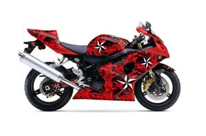 Suzuki GSXR 600 / 750 Graphic Kit - 2004-2005 North Star Red