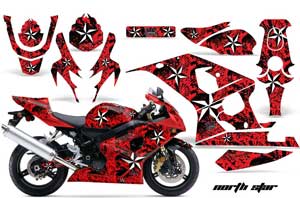 Suzuki GSXR 600 / 750 Graphic Kit - 2004-2005 North Star Red