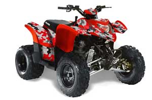 Polaris Phoenix 200 ATV Graphic Kit - 2005-2016 Camoplate Red