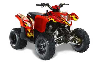 Polaris Phoenix 200 ATV Graphic Kit - 2005-2016 Motorhead Mandy Red
