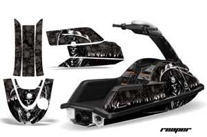 Yamaha Superjet Round Nose Jet Ski Graphic Kit - All Years Reaper Black