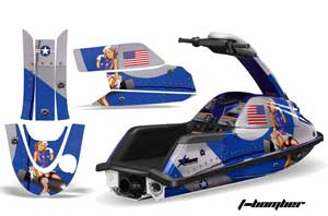 Yamaha Superjet Round Nose Jet Ski Graphic Kit - All Years T Bomber Blue