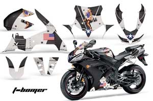 Yamaha R1 Graphic Kit - 2004-2005 T Bomber Black