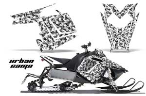 Polaris RMK / PRO-R / Rush / Assault Sled Graphic Kit - 2011-2016 Urban Camo White