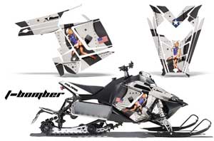 Polaris RMK / PRO-R / Rush / Assault Sled Graphic Kit - 2011-2016 T Bomber Black