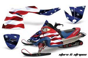 Polaris Fusion Sled Graphic Kit - 2005-2007 Stars N Stripes Red White & Blue