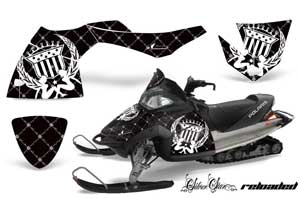 Polaris Fusion Sled Graphic Kit - 2005-2007 Silver Star - Reloaded Black