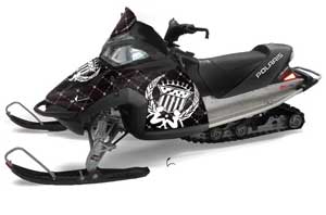 Polaris Fusion Sled Graphic Kit - 2005-2007 Silver Star - Reloaded Black
