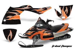 Polaris Fusion Sled Graphic Kit - 2005-2007 Tribal Flames Orange