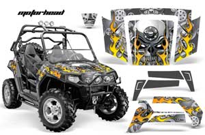 Polaris RZR 800 / 800S Graphic Kit - 2006-2010 Motorhead Silver