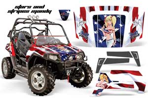 Polaris RZR 800 / 800S Graphic Kit - 2006-2010 Stars N Stripes Mandy Red White & Blue