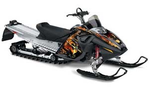 Ski Doo RT Sled Graphic Kit - 2005-2009 Firestorm Black