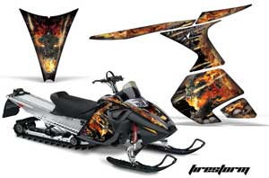 Ski Doo RT Sled Graphic Kit - 2005-2009 Firestorm Black