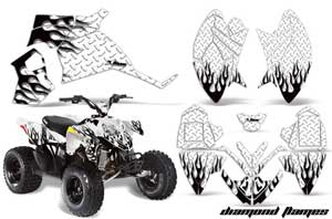 Polaris Outlaw 90 / 110 ATV Graphic Kit - 2002-2020 Diamond Flames White