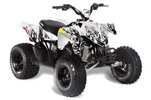 Polaris Outlaw 90 / 110 ATV Graphic Kit - 2002-2020 Diamond Flames White