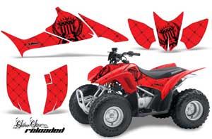 Honda TRX 90 ATV Graphic Kit - 2006-2019 Silver Star - Reloaded Black