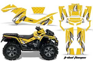 Can Am Outlander XMR 800R ATV Graphic Kit - 2006-2012 Tribal Flames Yellow