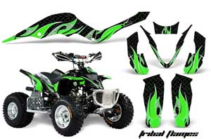 Apex Pro Shark MXR 70 / 90 ATV Graphic Kit - All Years Tribal Flames Green