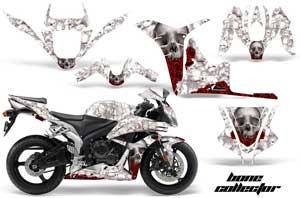 Honda CBR 1000 RR Graphic Kit - 2004-2005 Bone Collector White