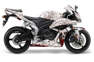 Honda CBR 1000 RR Graphic Kit - 2004-2005 Bone Collector White