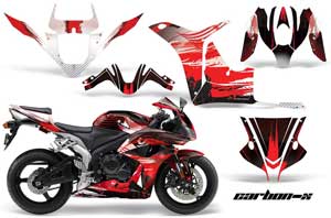 Honda CBR 1000 RR Graphic Kit - 2004-2005 Carbon X Red
