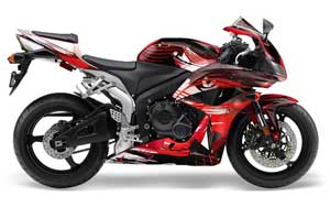 Honda CBR 1000 RR Graphic Kit - 2004-2005 Carbon X Red
