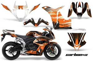 Honda CBR 600 RR Graphic Kit - 2007-2008 Carbon X Orange