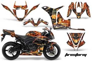 Honda CBR 600 RR Graphic Kit - 2007-2008 Firestorm Black