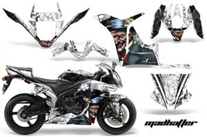 Honda CBR 1000 RR Graphic Kit - 2004-2005 Mad Hatter White