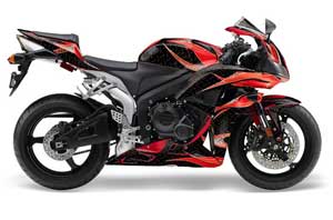 Honda CBR 1000 RR Graphic Kit - 2004-2005 Tribal Flames Red