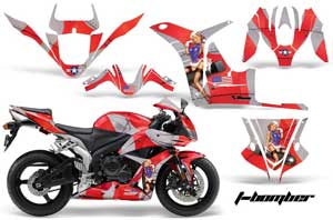 Honda CBR 1000 RR Graphic Kit - 2004-2005 T Bomber Red