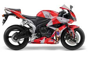 Honda CBR 1000 RR Graphic Kit - 2004-2005 T Bomber Red