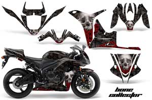Honda CBR 600 RR Graphic Kit - 2007-2008 Bone Collector Black