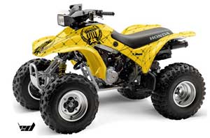 Honda TRX 300EX ATV Graphic Kit - 1993-2006 Silver Star - Reloaded Black